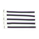 5Pcs 5Pin RGBW Connector Male With Wire Cable 5Pin LED Connector FT