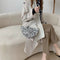 Women Leopard Pattern Shoulder Handbag Purse Portable Zipper Curved Underarm Bag