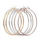 3 Pairs Women Thin Round Large Hanging Loop Earrings (A) K6D2