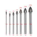 7Pcs 3/4/5/6/8/10/12mm Triangle Tip Glass Drill Set Tile Cermic Drill Bit
