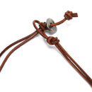 Fashion Men Faux Leather Bone Horn Shape Adjustable Chain Necklace Jewelry Gi Gw