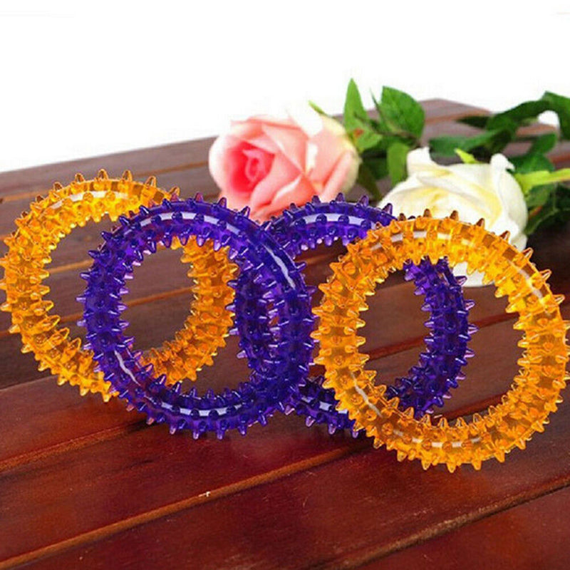 Non-toxic Rubber Pet Dog Puppy Dental Teeth Healthy Chew Biting Ring Play TEUS