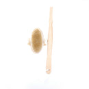 Natural Bristle Body Clean Brush Long Handle Wooden Spa Shower Brush ScrubbeY Ew