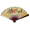 Eight Horses Chinese Idiom Pattern Bamboo Ribs Man Summer Folding Cooling F F9O4