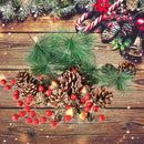 131PC Simulated Pine Cone Red Fruit Spruce Pine DIY Thanksgiving Wreath Material