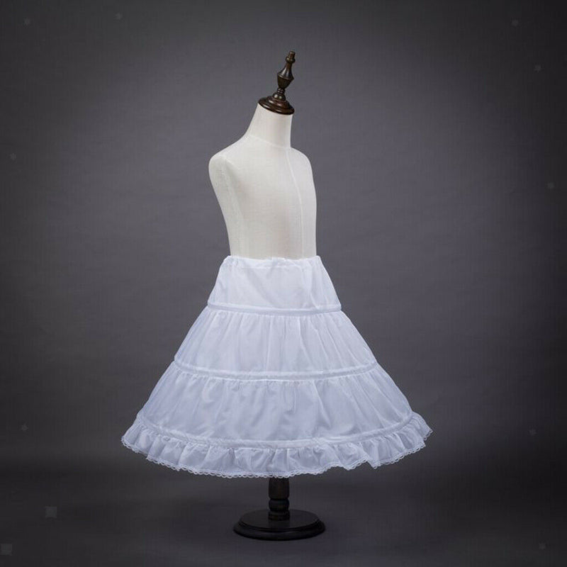 Bridesmaid Children Flowergirl Petticoat Little Gilrs Skirt Underskirt 2-14Y