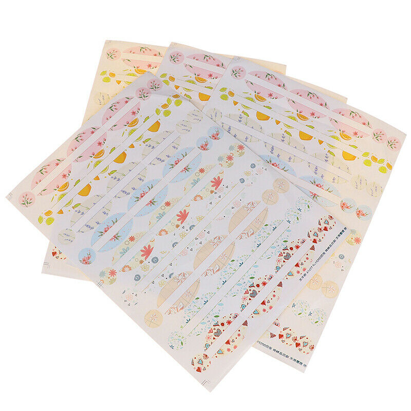 4 Sheets Empty Essential Oil Perfume Bottle Roller Labels Stickers Oval Roun Bj