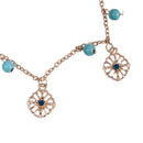 Boho Rhinestone Flower Beads Turquoise Foot Chain Anklet