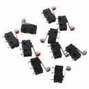 AC 250V 5A SPDT 1NO 1NC Momentary Hinge Roller Lever Micro Switches 3 Pins