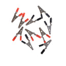 10pcs 50mm Black Red Plastic Handle Test Probe Metal Alligator Clips MO BX