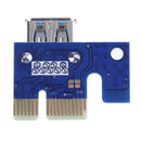 PCI-E 1x to 16x Extender Adapter Card USB3.0 Data Cable Power Cable Kit