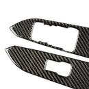 4Pcs Carbon Fiber Interior Door Window Lift Button Panel Decorative Frame C
