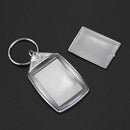 10x Clear Acrylic Plastic Blank Keyrings Insert Passport Photo Keychain Key