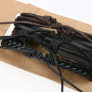 Retro Man Adjustable Leather Bracelet Braided Wrist Band Wristband Bangle Gifts