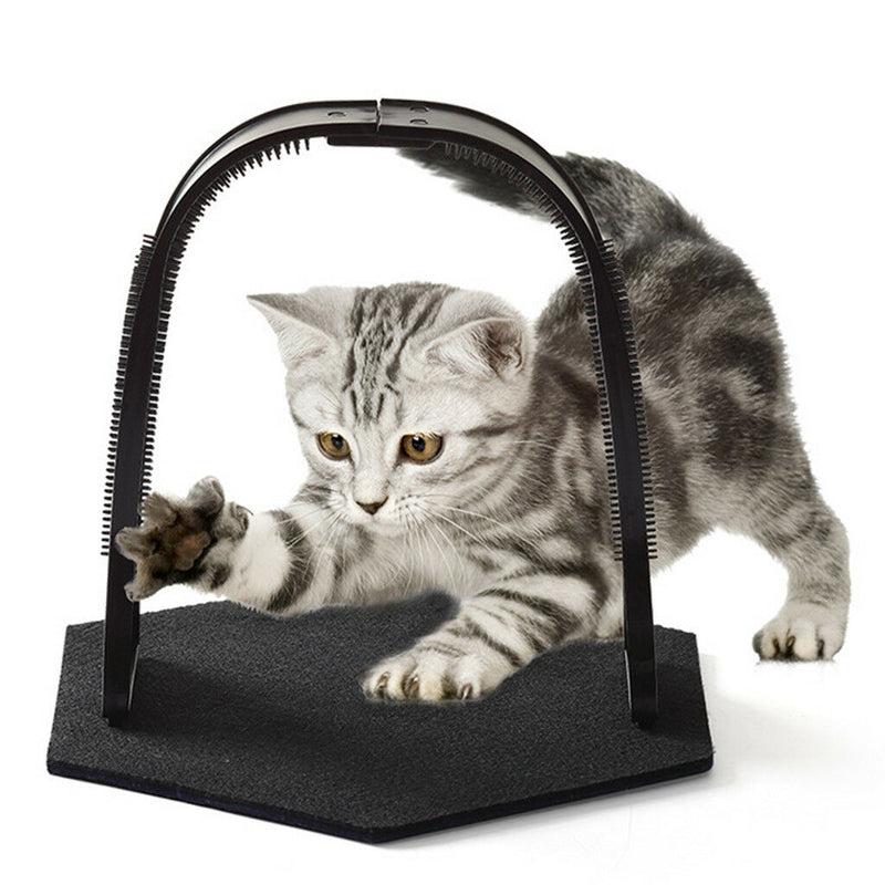 Pet Kitty Cat Black Massager Brush Prevent Hairballs Control Shedding