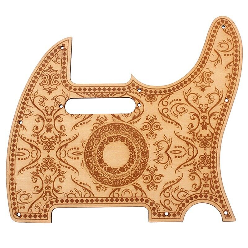 Maple Wood Guitar Pickguard Scratch Plate Guard Protector With Flower Patte