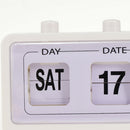 High Quality Flip Alarm Clock Desktop Beside Clock with Calendar -White