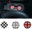 Checkered Racing Anti-Slip Cup Mat Pad For Mini Cooper 3Pcs R57 R56 R55 JCW Z1H7