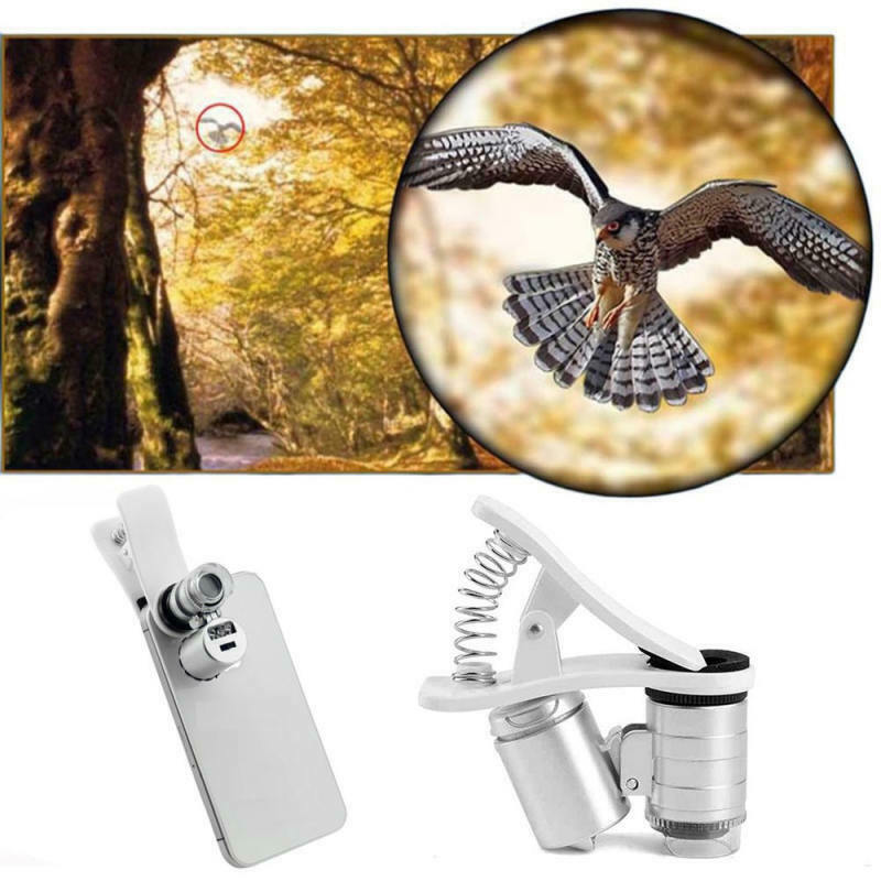 Universal Optical 60X Zoom LED Camera Microscope Magnifier Lens For Cell Phone