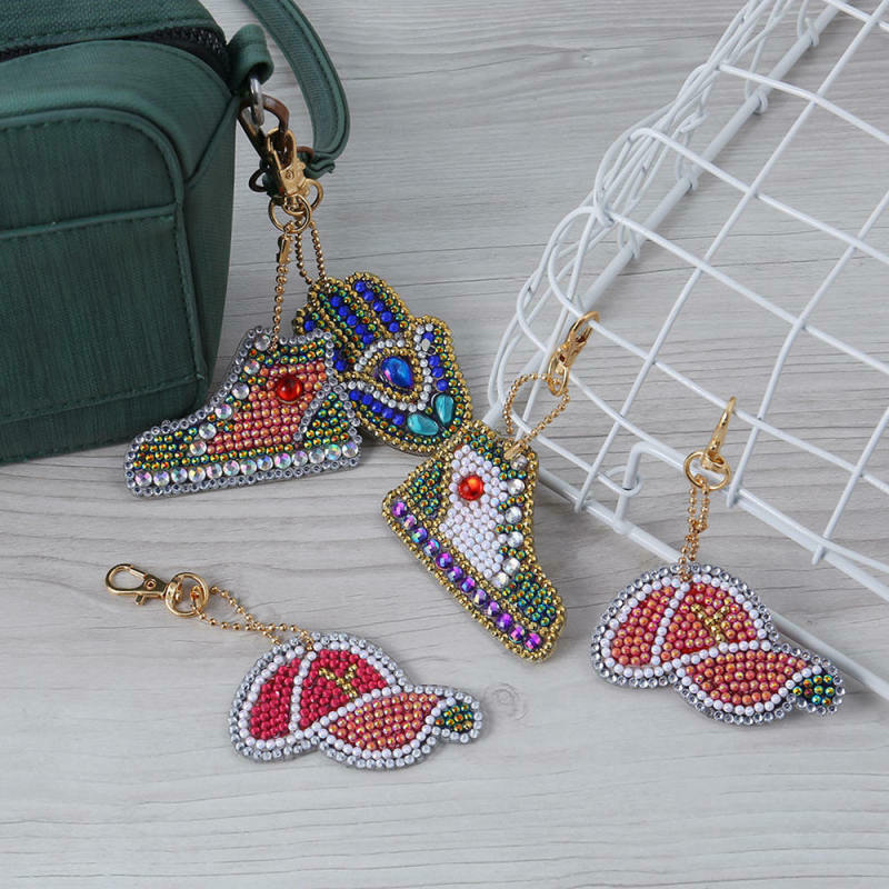 5PCS DIY Point Drill Keychain Pendant Metal Shapes Handmade Backpack Welt IBF