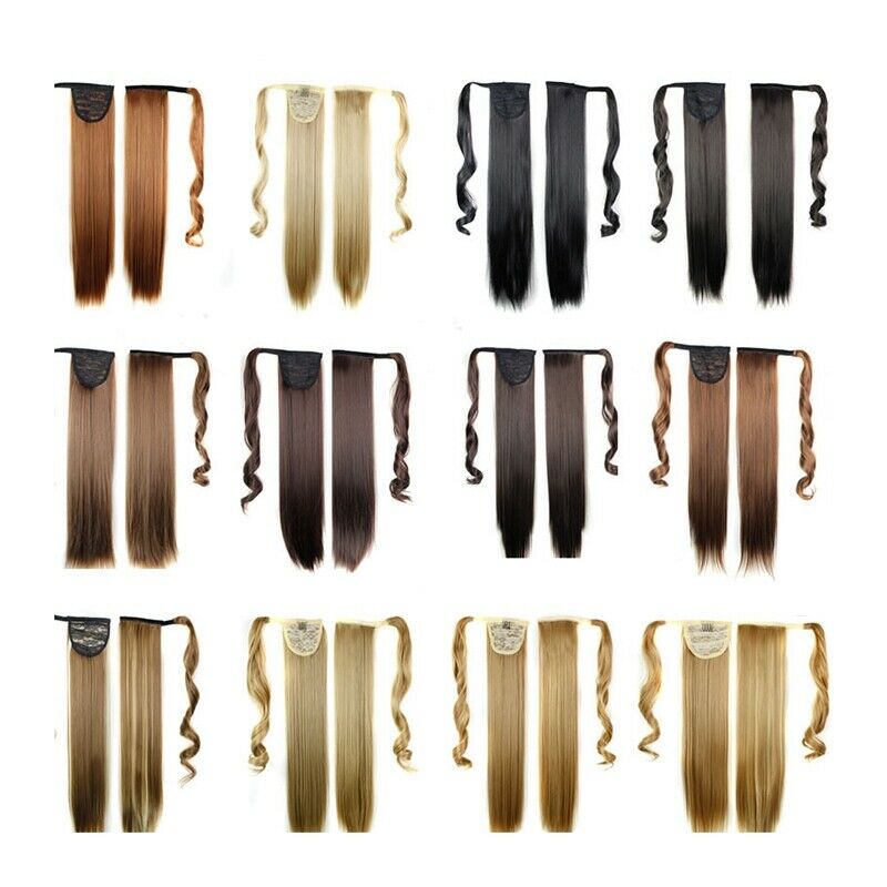 Ponytail Hair Extension Tail Hairpiece Long Straight Synthetic Women'S Hair T6R7