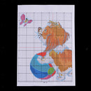 Stamped Cross Stitch Kits With Pre-printed A Dog Playing Ball 14CT 21x21cm