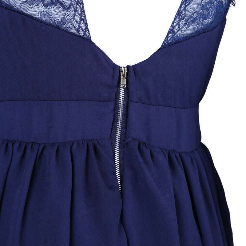 Womens Backless Lace Party Dress Fashion Strapless V Neck Bodycon Sundress