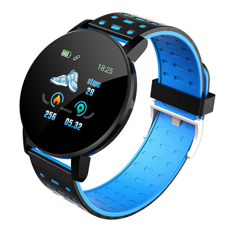 2Pcs 1.3'' Screen Smart Watch LCD Touch Blood Pressure Fitness Tracker