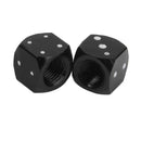 2x Black Dice Wheel Tyre Tire Valve Stems Air  Caps Car Truck Bike