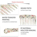 3X ANTI-STATIC DETANGLING SCALP MASSAGE HAIR COMB SHAMPOO COMB W/ FLOWER PRINTS