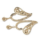Heart-Shaped Rhinestone Crystal Drop Earrings Women Wedding Ear Jewelry  A