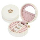 Crown Jewelry Box Organizer Travel Portable Leather Ring Bracelet Earring D K7I5