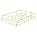Office Desktop Metal Stackable File Document Letter Tray Organizer Golden