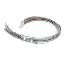 Gray Faux Leather Hot Drilling Multi-Layer Winding Beaded Bracelet Magnetic