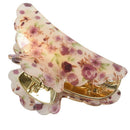 Violet flower pattern Plastic hair clip for ladies V6G1