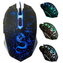 USB Wired Gaming Mouse Adjustable 3200 DPI 6 Buttons LED Light Optical Mice