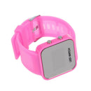 Pink Luxury Sport Style LED Digital Watch Mirror Surface Silicone for Lady