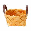 Creative hand-woven round hand-held fruit basket Bread basket wood basket p H4E9