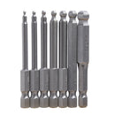 7pcs Magnetic S2 Steel Ball End Hexagon Head Hex Screwdriver Bits Drill Set