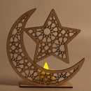 Ramadan Wooden Eid Mubarak Decoration For Home Moon Islam Mosque Muslim Woo K1K3