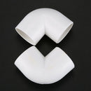 2 PCS Elbow White PVC 32mm Inner Diameter Wire Pipe Connector R3N4