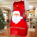 2 Pcs Christmas Apron Printing Christmas Wreath Santa Claus Aprons Big Pock N1Y6