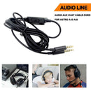 Gaming Headset Audio Cable Audio Aux Chat Cable for Astro A10A40A30A50 Headset
