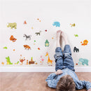 Animals Wall Stickers for Kids Nursery Rooms Monkey Elephant Horse Wall  3C