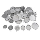 114pc Fit 12-25mm Double Hanging Cameo Cabochon Base Setting For DIY Pendant