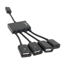 4 Port Micro USB Power Charging OTG Hub Cable for Sumsung Android PC