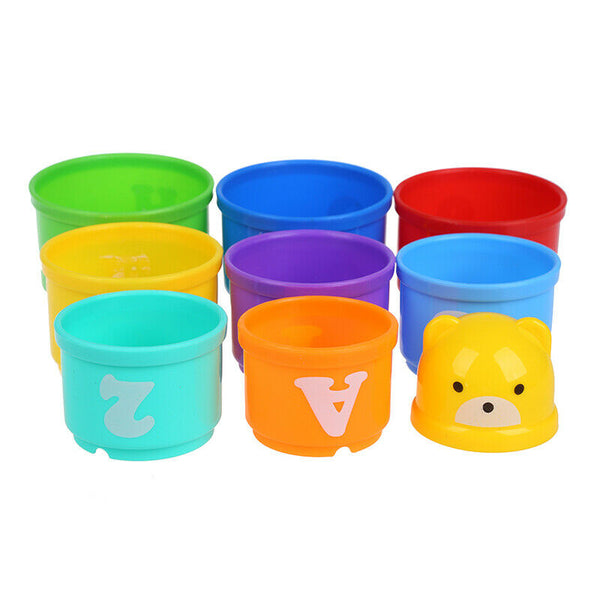 9 Stacking Stacks Learning Count Number Cups Tower Baby and Toddler Activit E5G1