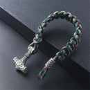 Fashion Men's Norse Viking Thor Hammer Bracelet Handmade Parachute Cord Bangle