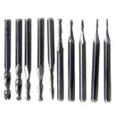 10pcs 1/1.5/2.0/2.5/ 3.175mm Carbide End Mill Set Milling Cutter Hardness  WNN
