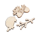 100X Mixed Wooden Craft Squirrel Leaves Mushroom Ornament Art Decoration Slic OZ